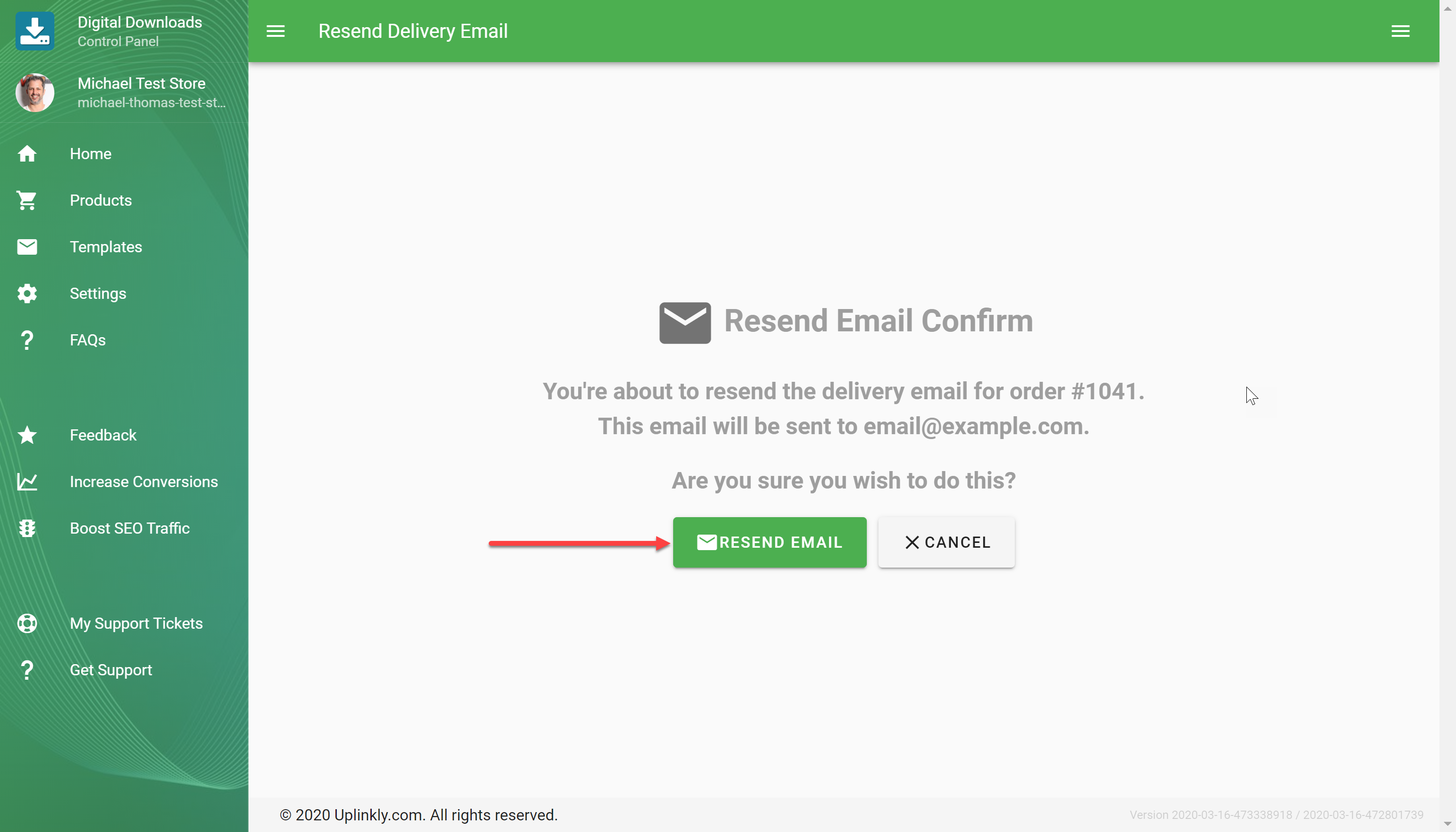Resending delivery emails Uplinkly Knowledgebase